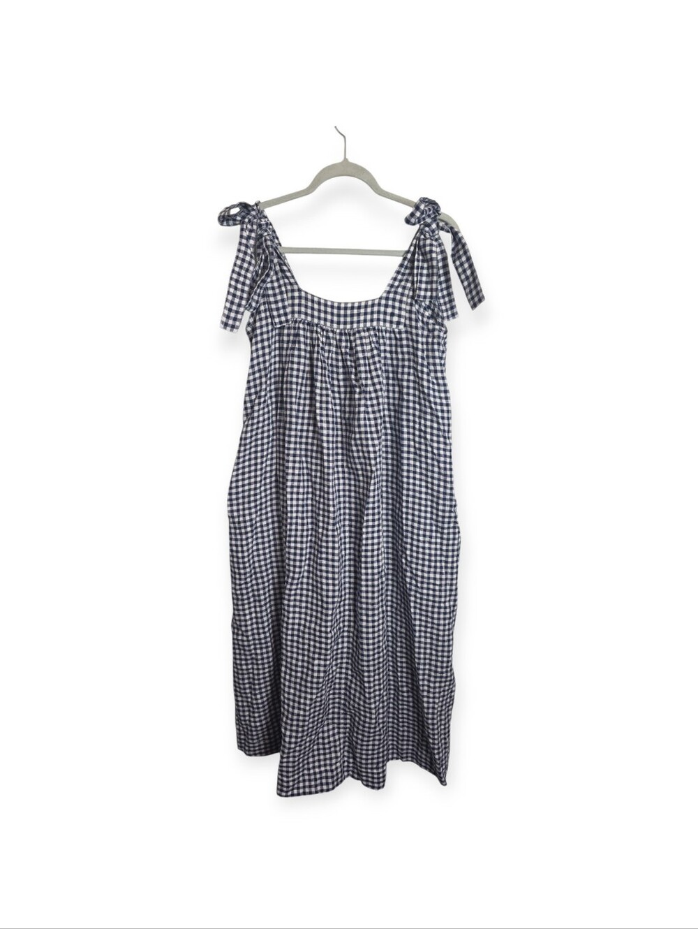 Women's NWT Clare V. Rosalie gingham 100% linen dress, size XS/Small